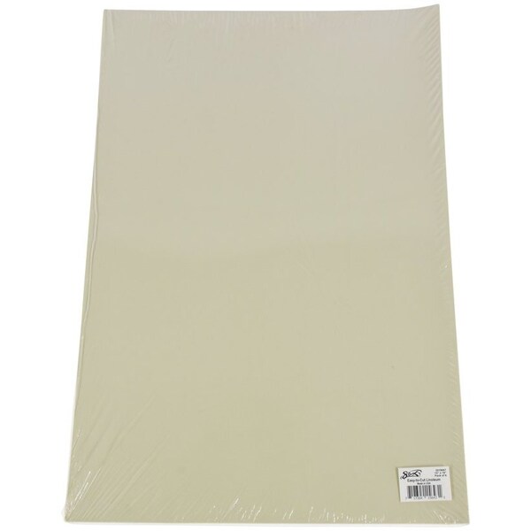 Sax EasytoCut Unmounted Linoleum, 12 x 18 Inches, Cream, Pack of 6 PK